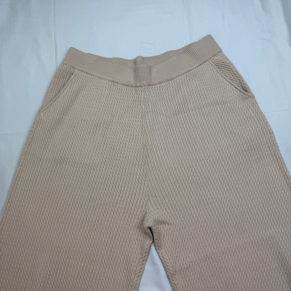 Cable knit Cream Color Wide-Leg pull on Pants - Picture 10 of 12